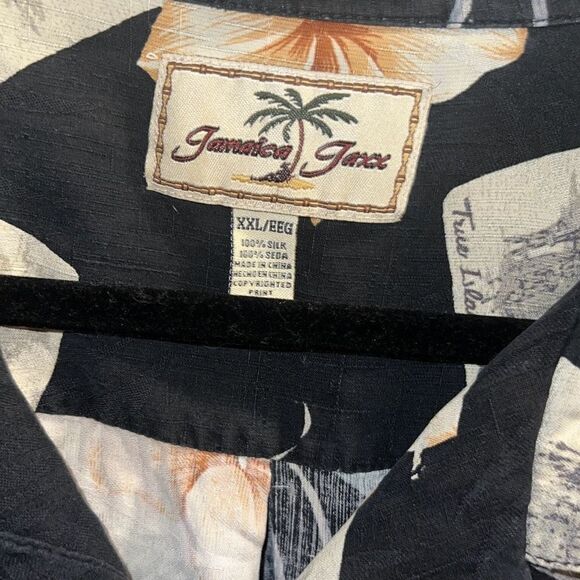 ✨Jamaica Jaxx Black Hawaiian 100% Silk Short Sleeves shirt✨ - Picture 6 of 8